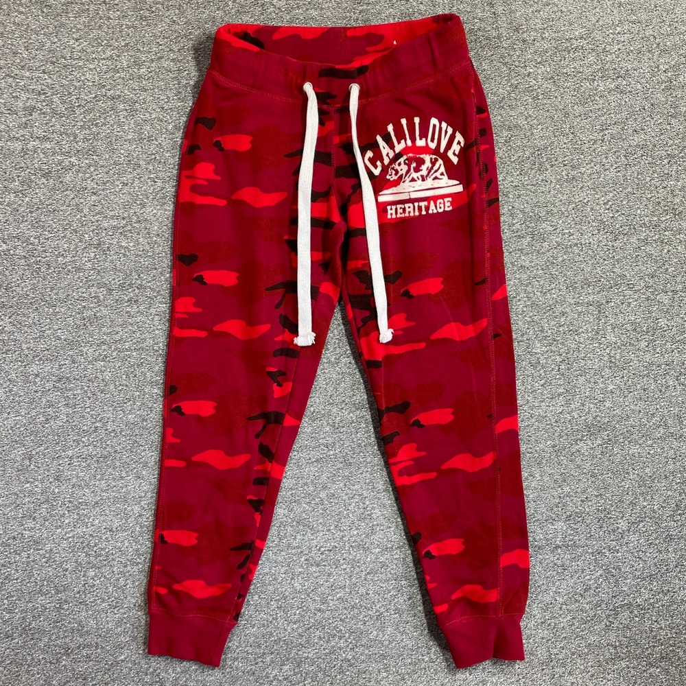Reflex Camo Joggers Womens M Cali Love Heritage Red  Fleece Sweatpants